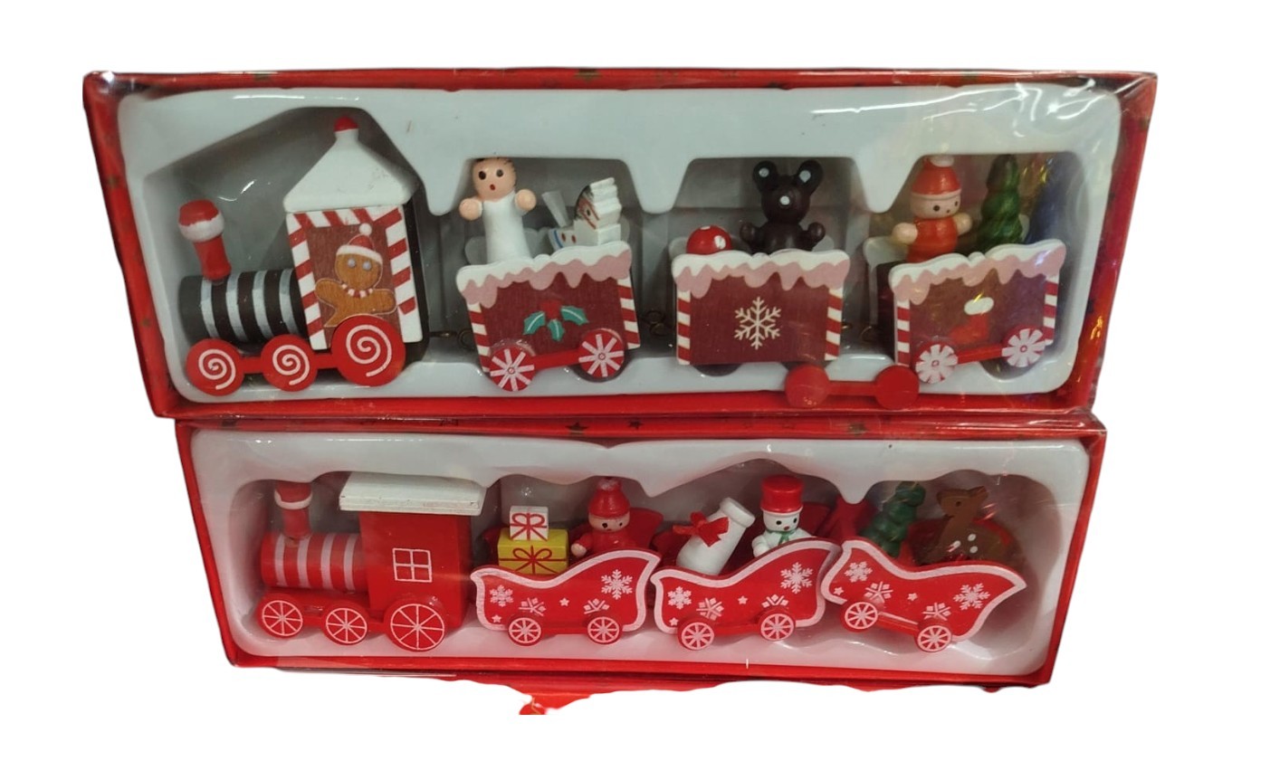 Tren Decorativo de Madera Navideño