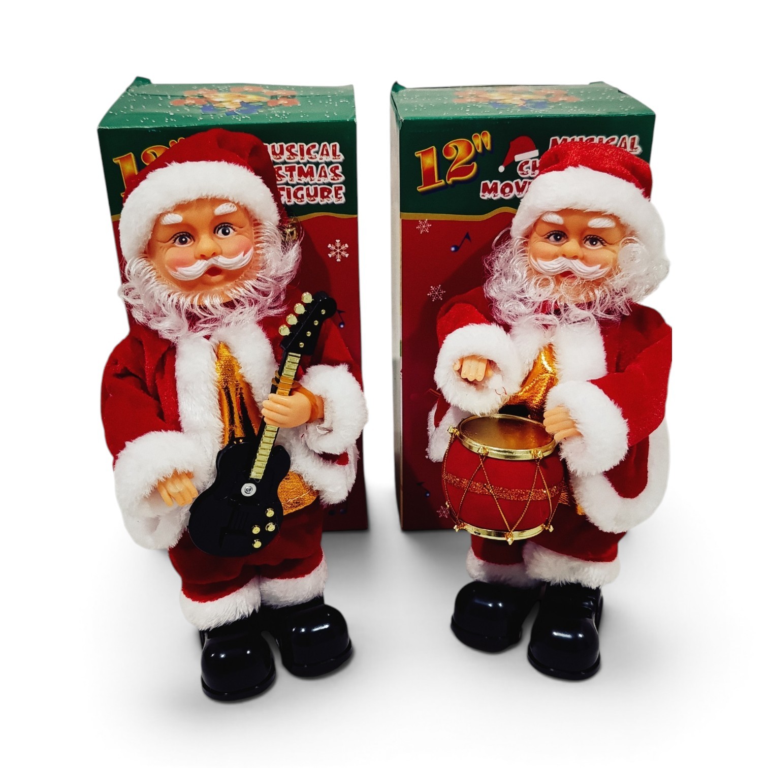 Santa Claus Músico y Baterista Animado