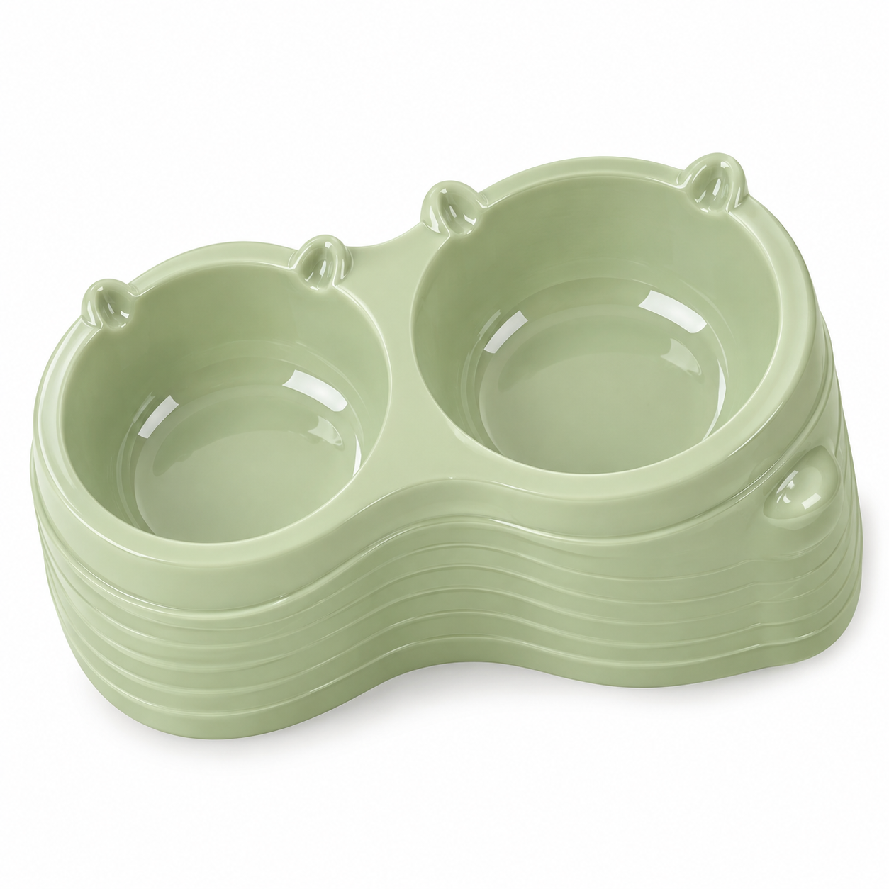 Plato Doble para Mascotas con Orejitas